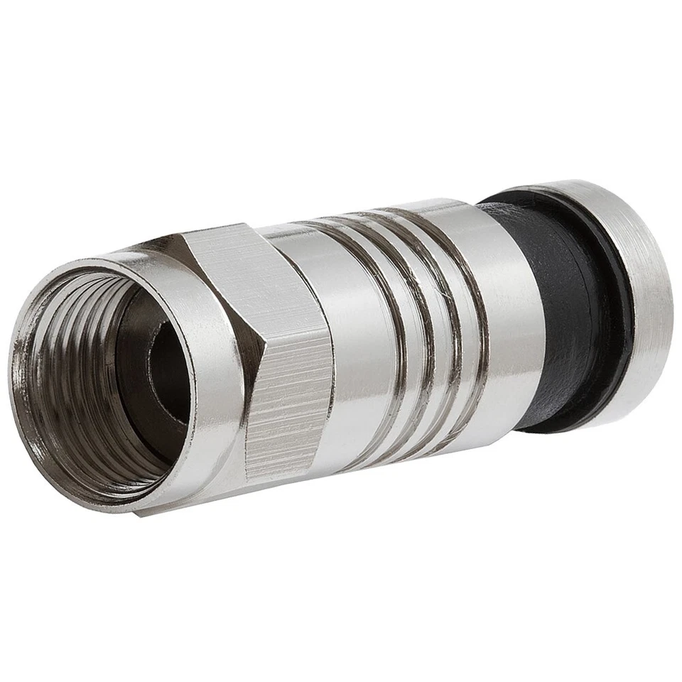 8x RG6 F Compression Connector Waterproof Coax Coaxial Cable CCTV CATV SAT Black - Image 3 of 3