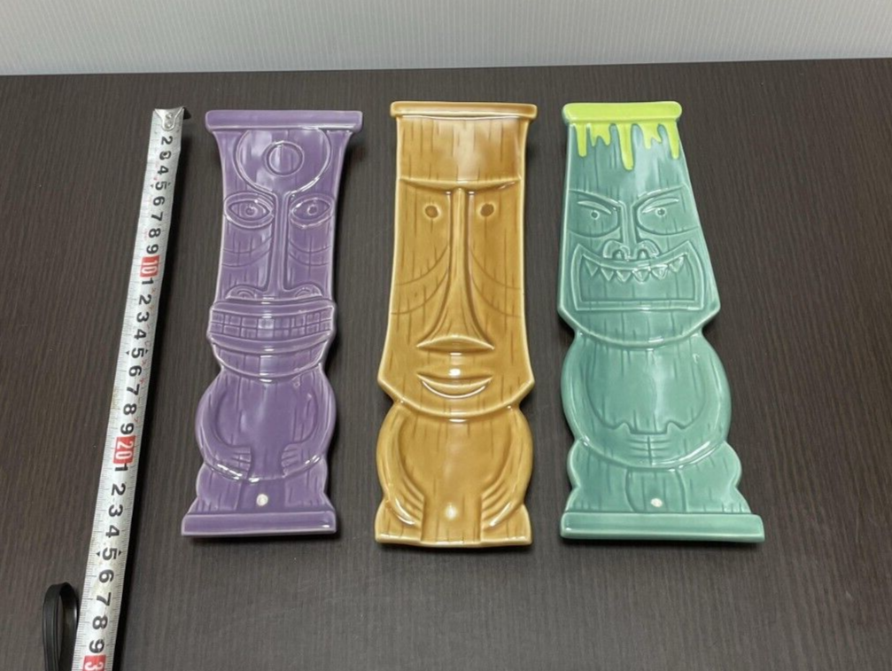 （2006年製DEAD STOCK） SHAG TIKI 花瓶 Tiki Collectibles by SHAG Ceramic Incense Holder Set of 3 Josh