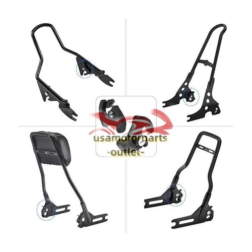 Chrome Detachable Rear Passenger Backrest Sissy Bar For Harley Dyna - View #13