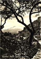 Picturesque View with Etna, Taormina, Sicily, Italy Postcard