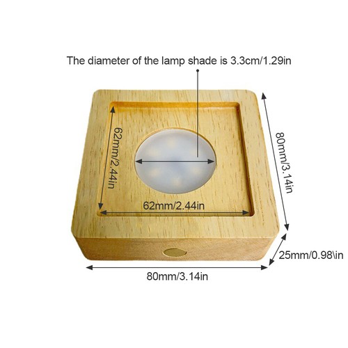 New Handmade Wood Square Shape LED Display Base Wooden Night Lighted Base Stand - 第 11/16 張圖片