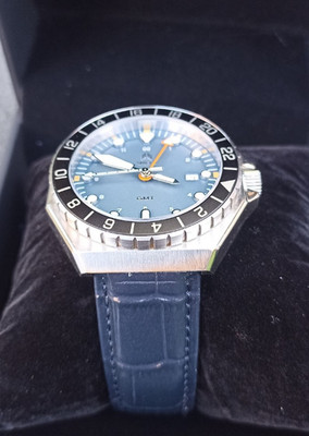 Shield Marco Bracelet Watch   Dusty Blue   46mm   Swiss Quartz