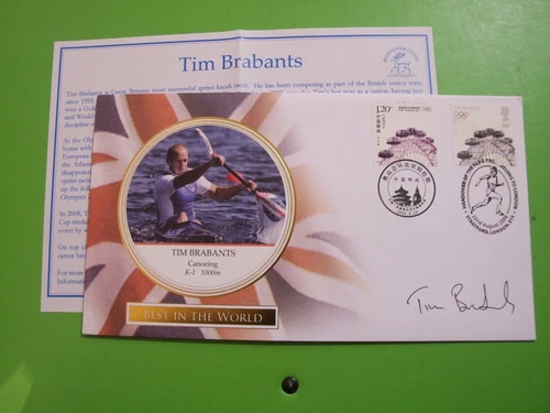 BUCKINGHAM FDC COVER CHINA & UK 2012 OLYMPIC GAMES SIGNED TIM BRABANTS, CANOEING