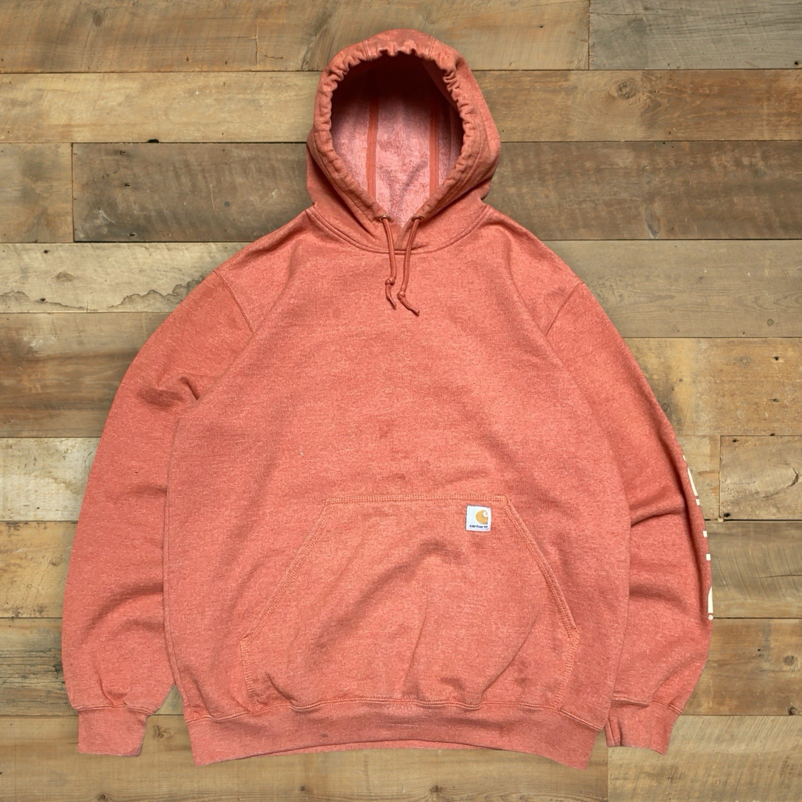 Men's Carhartt Jacket Hoodie Men's Large Orange Loose Fit Ba