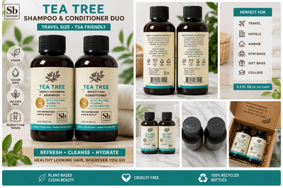 Soapbox Tea Tree Shampoo & Conditioner Set 3.3 oz Travel Size New Sealed