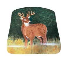Jack Landis Seat Art Original Buck Deer Painting on Wood Chair Seat Wall Art