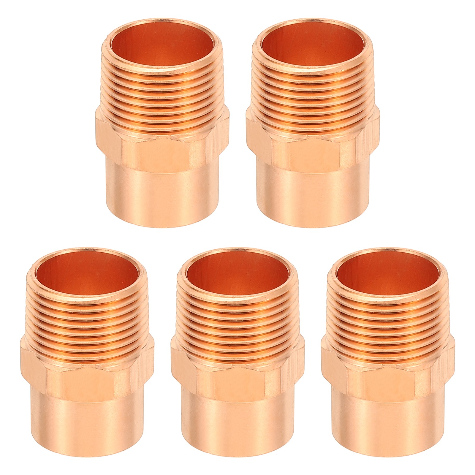 3/4" Male Adapter Fitting with C x M Connections, 5 Pcs Copper Pipe Fittings