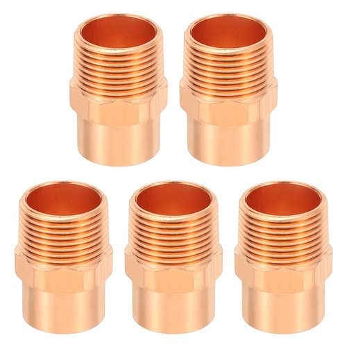3/4" Male Adapter Fitting with C x M Connections, 5 Pcs Copper Pipe Fittings