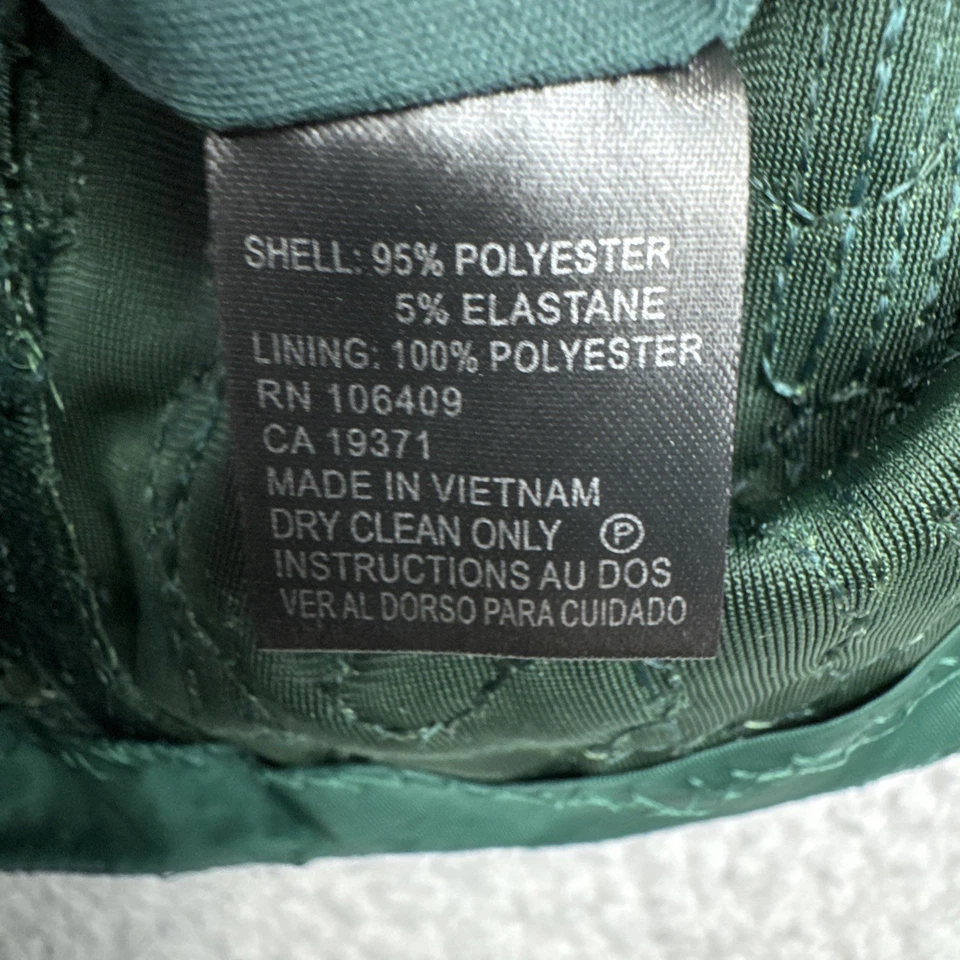 Tahari Arthur S. Levine Dress Women's Med ? Emerald Green Velvet Sequin  Midi - Image 4 of 4