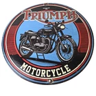 Vintage Triumph Motorcycle Sign - Gas Pump Garage Porcelain Service Sign