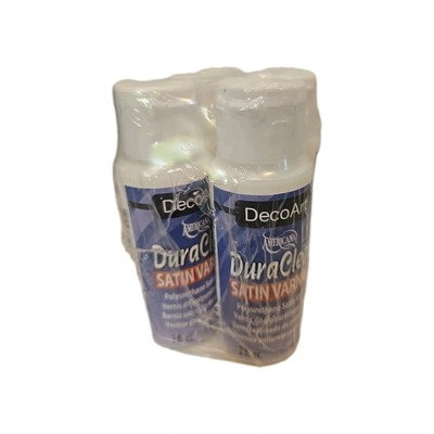 6 Pack DecoArt DuraClear Polyurethane Varnish Satin Clear Finish 2oz Each =12oz