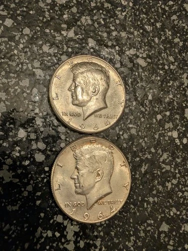 Set of 2 1964 (D) Kennedy Silver Half Dollar  - UNC