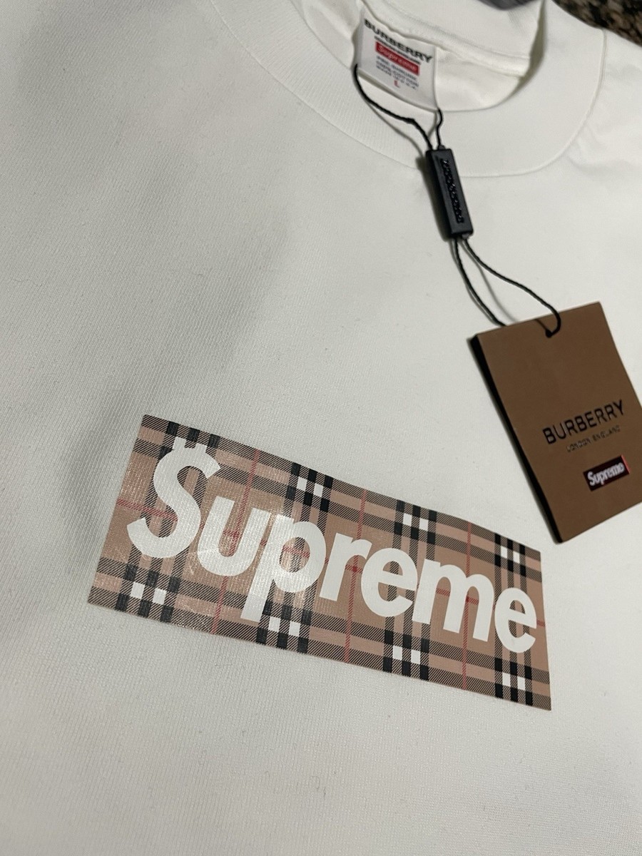 Supreme Burberry Box Logo T-Shirt-Size Large-Brand New | eBay
