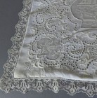 2 Antique Italian LINEN + LACE Pillow Shams Hand Embroidery VENICE REGATTA 1920 — photo 7