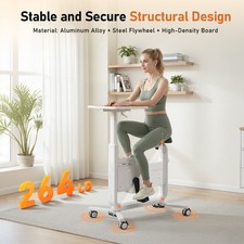 Space Saving Exercise Bike with Desktop, 264LBS 8-Level Resistance,LCD Indoor