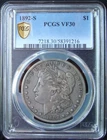 1892-S Morgan Silver Dollar - PCGS VF 30 - Gold Shield