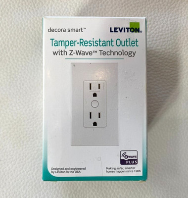 Leviton Z Wave Plus Decora Smart Electrical Outlet with Voice Control 15A