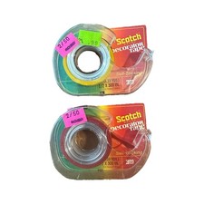 Vintage Scotch Brand Decorator Tape Yellow And Red Set Self Sticking Made In USA