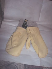 Mens Large Mittens Wool Mitten Liners Deerskin Chopper Mitten  Soft Winter Mitt