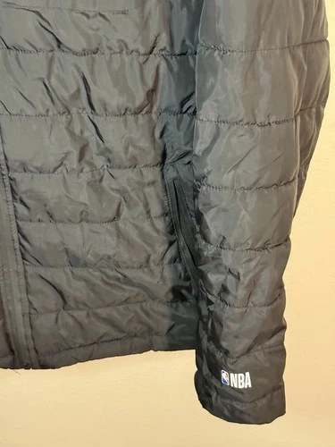 Mens NBA Lightweight Packable Puffer Zip Front Hooded Jacket Size M image 13