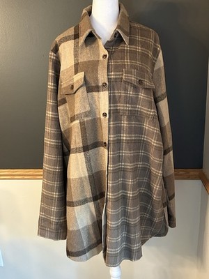 NWT Amalli Talli Women's Flannel Plaid Jacket Shacket Long Size Large