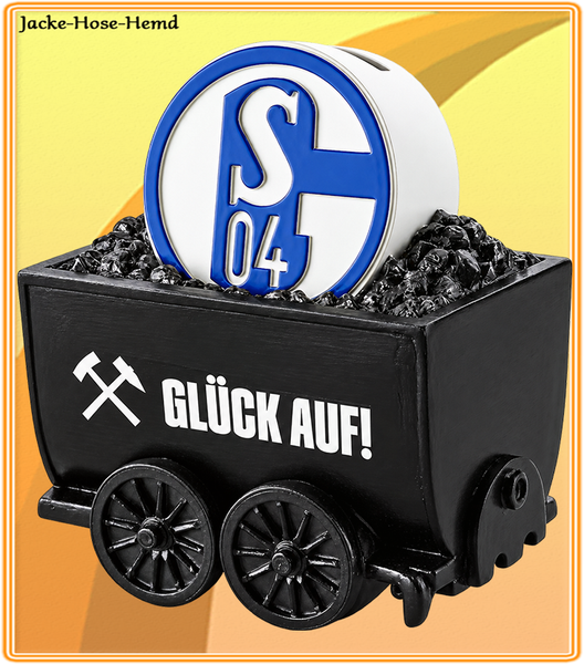 FC Schalke 04 Spardose SparbüChse Lore GlüCk Auf! Kohle Logo Gr. 28X18X7Cm NEU-image