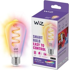 WiZ Smart Colour Filament Vintage Bulb, E27, 4.9W, Connected WiFi Works with Ale