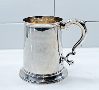 Rare Antique English Sterling Silver Tankard by Isaac Cookson Newcastle 1751