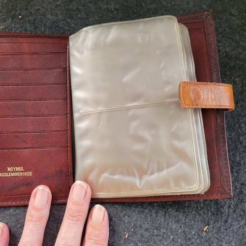 Cartera de cuero genuino hecha a mano vintage años 90 única. - Imagen 9 de 12