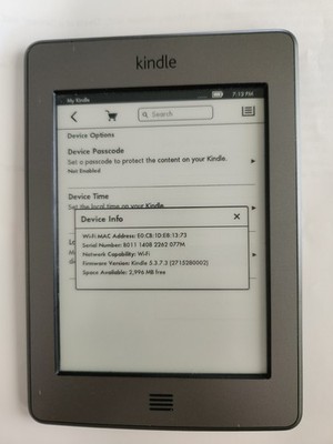 Amazon Kindle Touch 4th Generation Model D01200 TESTED & WORKING