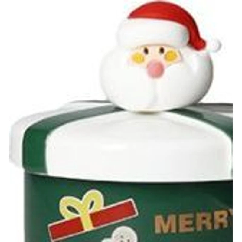 Mug Natale con Tappo e Cucchiaino Babbo Natale BRANDANI Ginger Verde 400 ml, fotografia 3 di 9