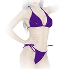 Insistline - Ultra Skimp Datex Lace Up Bikini Bra & Brief Set in Various Colours