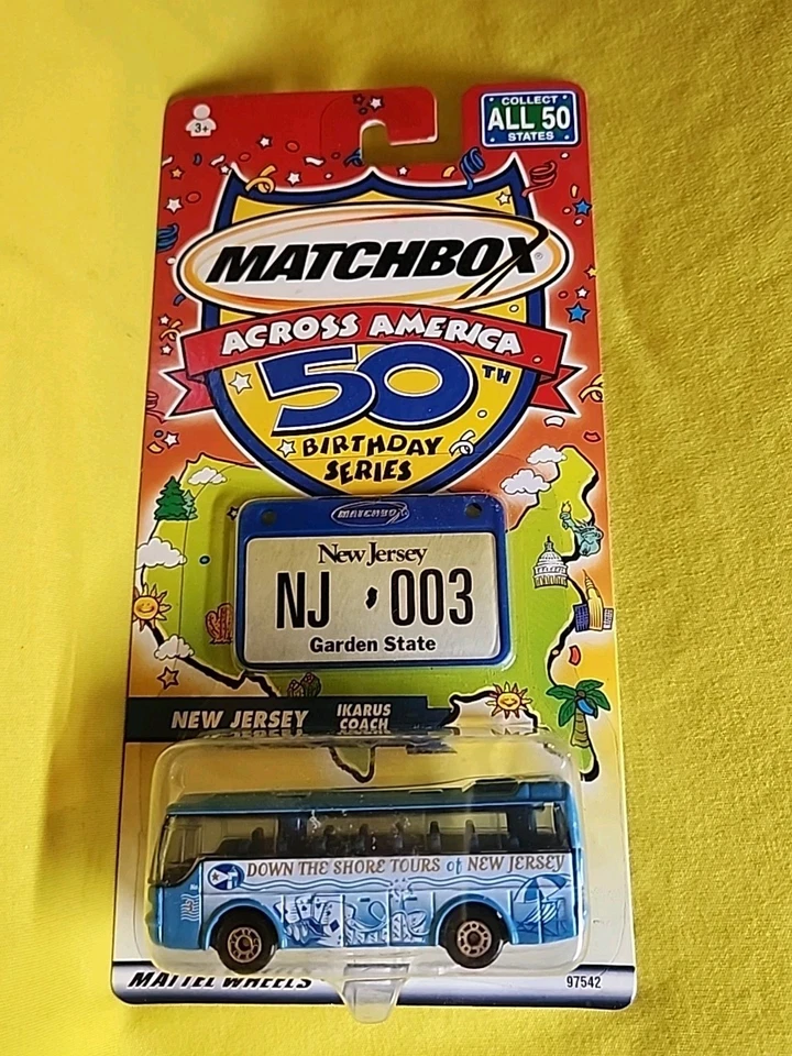 Matchbox Across America 50th Birthday Series Ikarus Coach - Nueva Jersey 🔥A4 Foto 2 de 4
