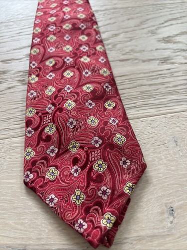 Corbata Robert Talbott SIETE PLIEGUES Roja con Paisley y Flor Edición Limitada 3/41 - Imagen 2 de 4