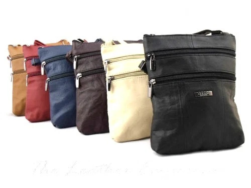 LADIES GIRLS NEW GENUINE LEATHER CROSSOVER BODY BAG SHOULDER BAG PURSE SATCHEL  - Image 2 of 4