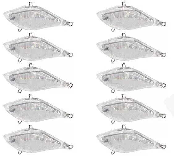 Lot 20x Unpainted Crankbait Bass Fishing Lures Vibe Blank Body DIY  2.4inch/0.4oz