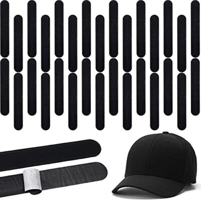 Hat Sweat Liner 30 Pcs Cap Absorbent Sweat Pad Hat Sweat Protector Medium Black