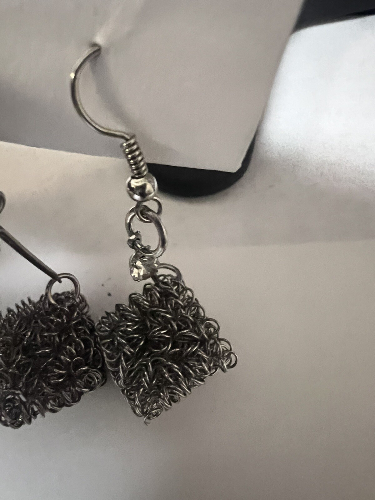 Dangle Drop Wire Mesh Chainmail Cube  Rhinestone … - image 8