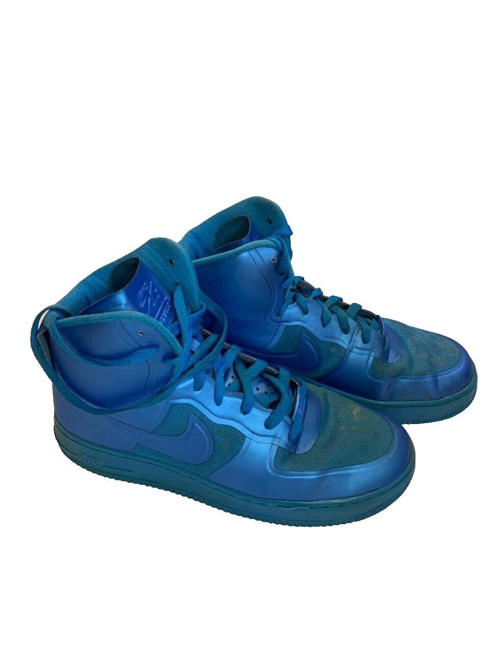 Men's Nike Air Force AF-1 Hyperfuse 454433-400 Bleu High Top Sneakers US 9 UK 8