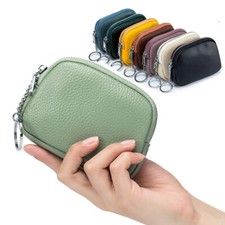 Womens Leather Zip Coin Purse Small Wallet Change Pouch Card Cash Holder Storage