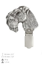 Kerry Blue Terrier, silver covered clipring, high qauality Art Dog US