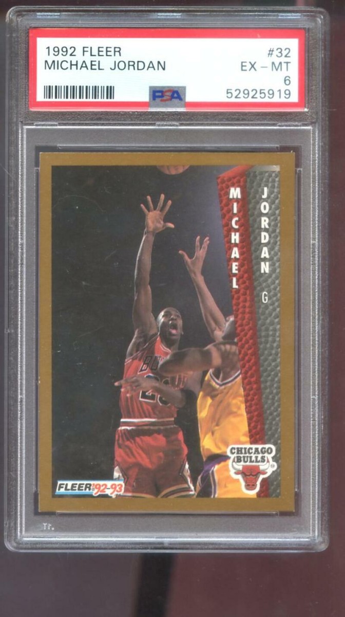 1992-93 Fleer #32 Michael Jordan PSA 6 Graded Basketball Card 1993