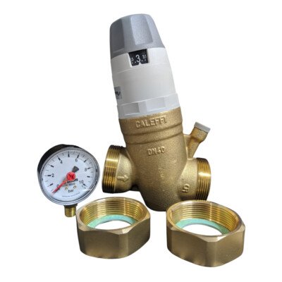 Caleffi 1 1/2'' verstellbares Druckminderventil bis 6 bar mit Manometer 535081