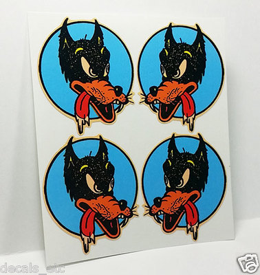 #ad 2 inch BIG BAD WOLF Vintage Style DECALS Vinyl STICKERS rat hot rod racing $4.78