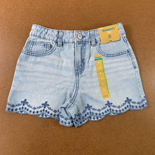 Thereabouts Girls Size 12 Light Wash Denim Superflex Shortie Shorts NWT