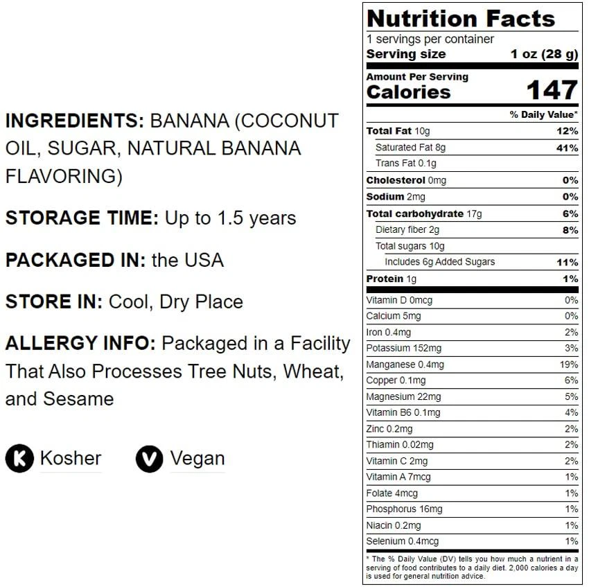 Chips de plátano Food to Live: endulzados, sin azufre, kosher, veganos, a granel Foto 4 de 4