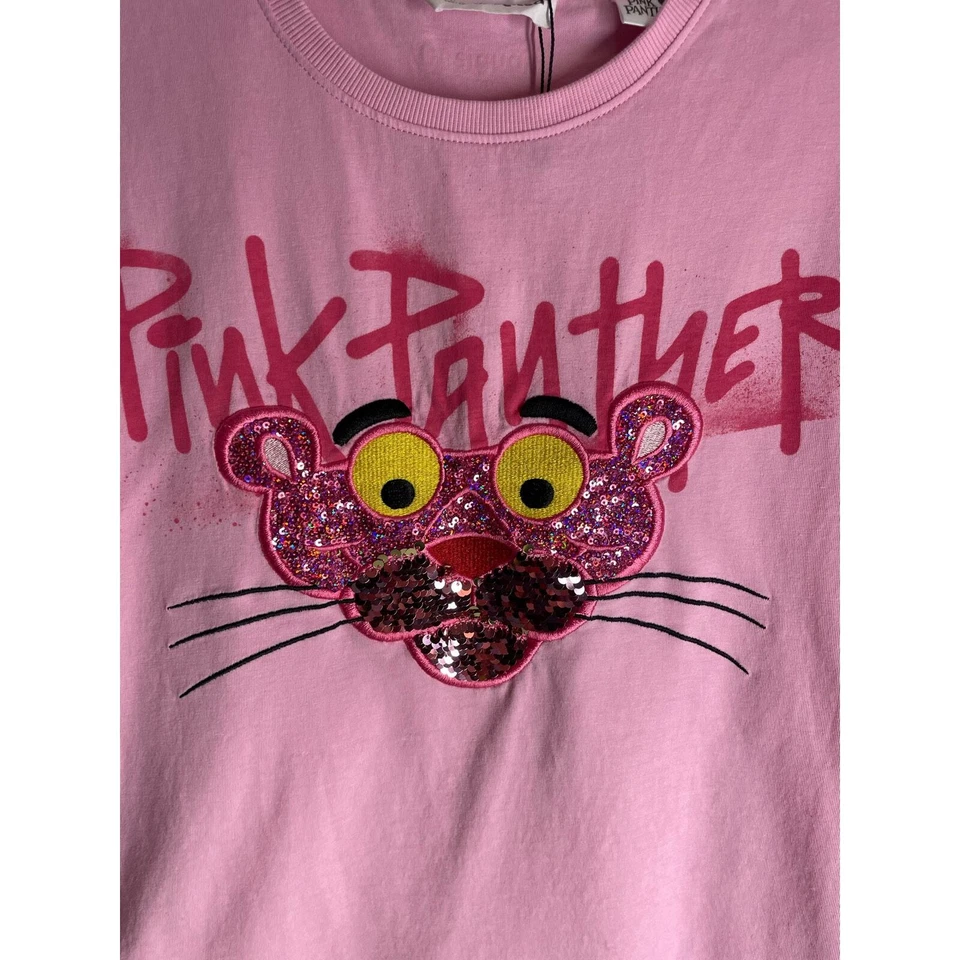 Camiseta Desigual Rosa Pantera Lentejuelas Manga Corta Talla 11/12 Niños Niñas Nueva Sin Etiquetas Foto 2 de 4