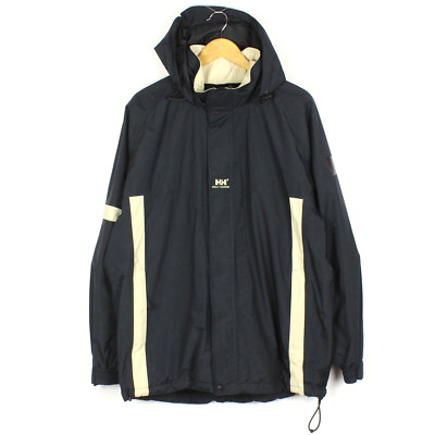 HELLY HANSEN Men's Jacket Size L Hooded Water Resistant Black Full Zip