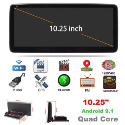 10.25'' Car Radio 1 DIN Android 9.1 GPS Navigation MP5 Player WiFi AUX Quad Core