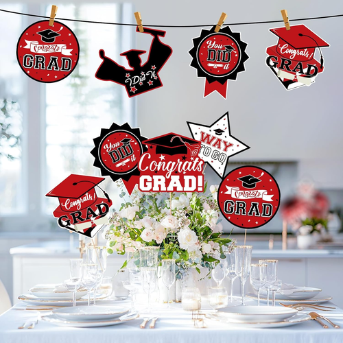 24Pcs Graduation Party Decorations Class of 2025, Graduation Centerpieces for Ta - Picture 4 of 12